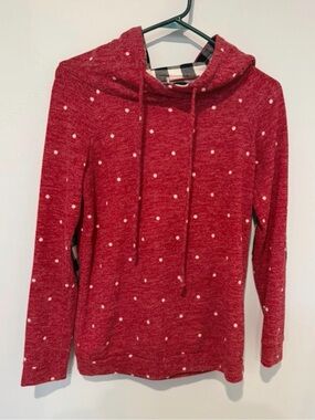 Women’s Red Polka Dot Cowl Hoodie
